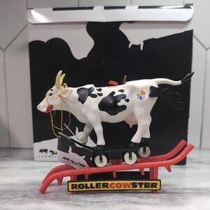 Cow Parade Roller Cowster Cow Figurine Westland Giftware 7718 Box Tag